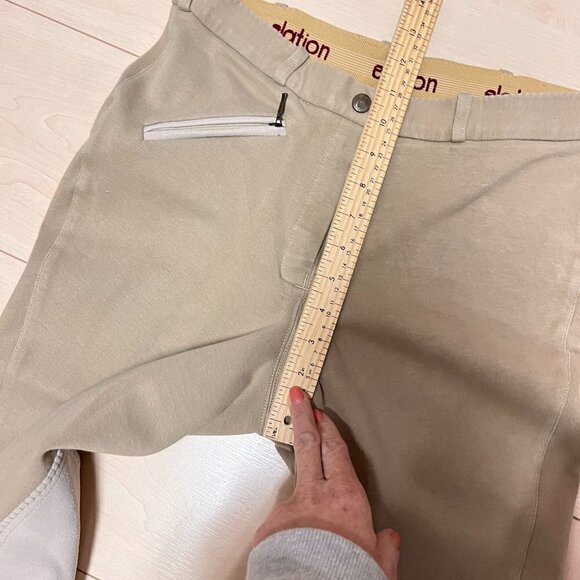 Elation Riding Breeches Tan Knee Patch Sz 30 L Jodphur Pants Jods - Picture 9 of 11